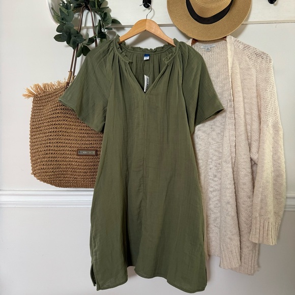 NWT Cotton Crinkle Dress - Picture 2 of 8